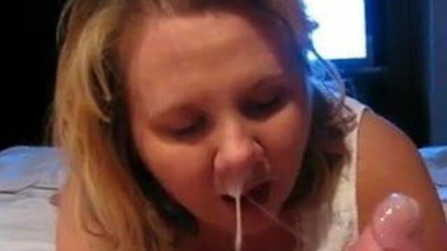 BBW MILF Paula BJ and cumshot