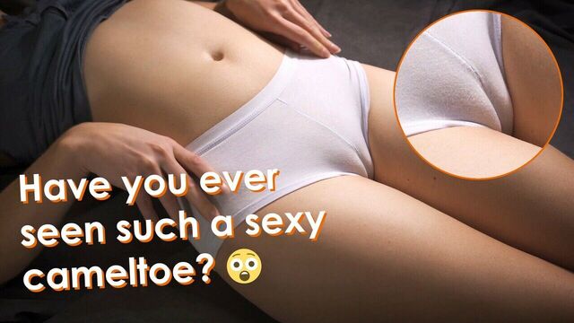 Close-Up Cameltoe Tease In Tight White Panties 4K