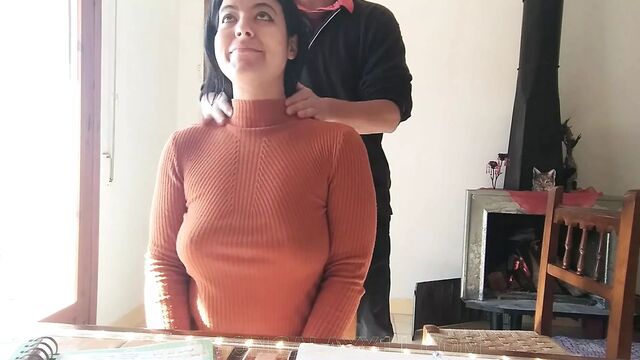 Horny student with a big ass gets fucked by the teacher who gives her private lessons