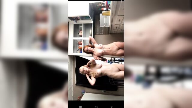 Sexy blonde and redhead babes get fully naked for the camera