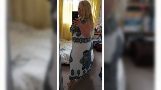 Tight Dress, Black Panties on BBW Housewife