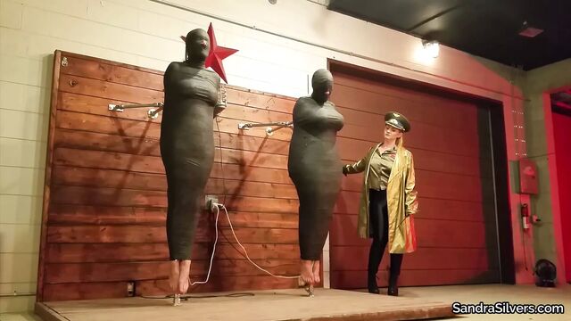 Busty Sandra and friend gagged and mummified by Soviet unit