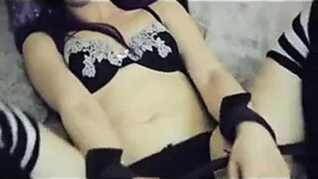 Gagged Emo with blue hair gets fucked in her ass