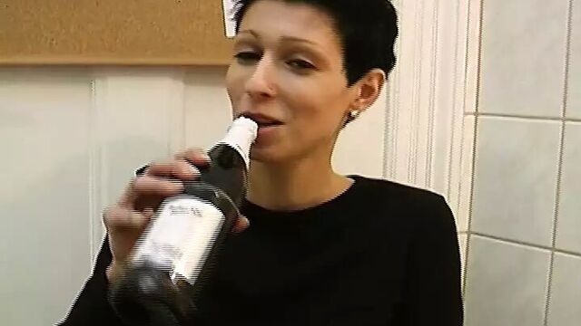 Slim German slut get her face covered with cum after a deep fuck