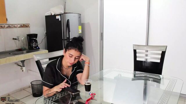 While my husband's cuckold is not at home, his stepson fucks my pussy better than him - Porn in Spanish