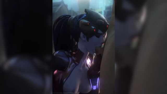 Widowmaker Giving a Perfect deepthroat by Fpsblyck