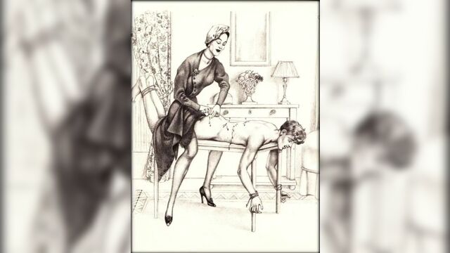 Spanking art Vintage