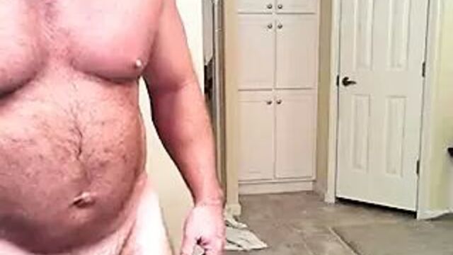 Buff Daddy letting out his load.