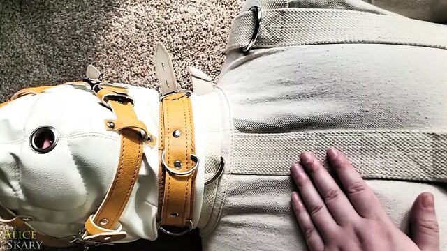 Straight Jacket Bondage With My Chastity-Locked Pet