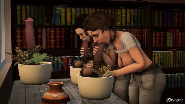 Miranda and elizabeth taking care of horny cock plants