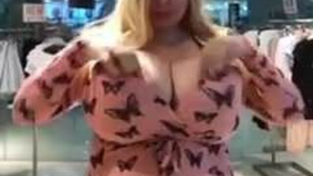 Shaking huge tits (non-nude)