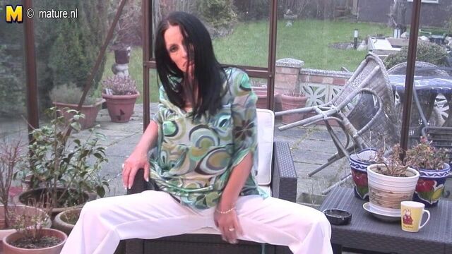 Old British granny gets her pussy all wet