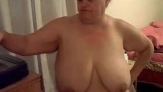 BBW granny with hanging tits