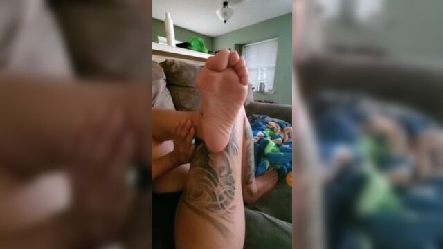 Splendid foot with sexy sole and big bunion