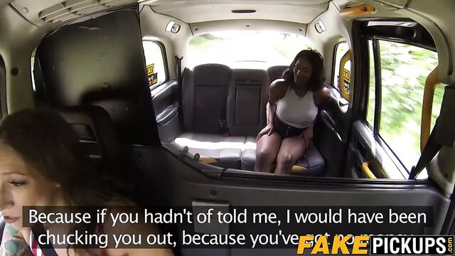 Pretty bubble butt ebony pleasuring her cabbies wet pussy